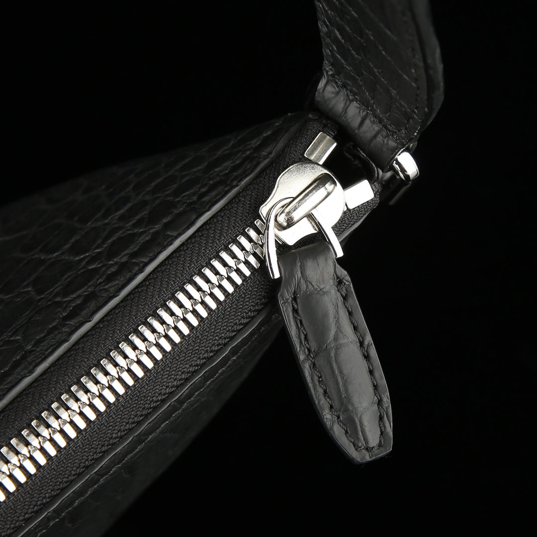 BELTLEY Men's Matte Nile Crocodile Leather Crossbody Bag