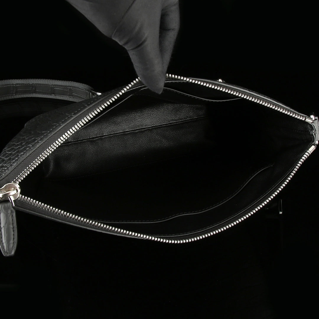 BELTLEY Men's Matte Nile Crocodile Leather Crossbody Bag