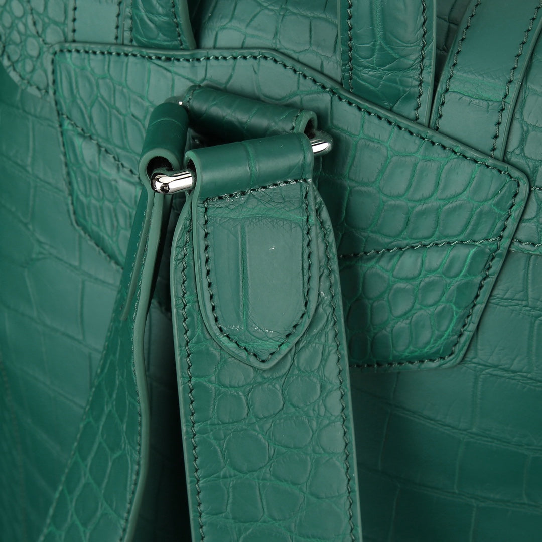 The BELTLEY Explorer: Matte Jade Green Nile Crocodile Backpack