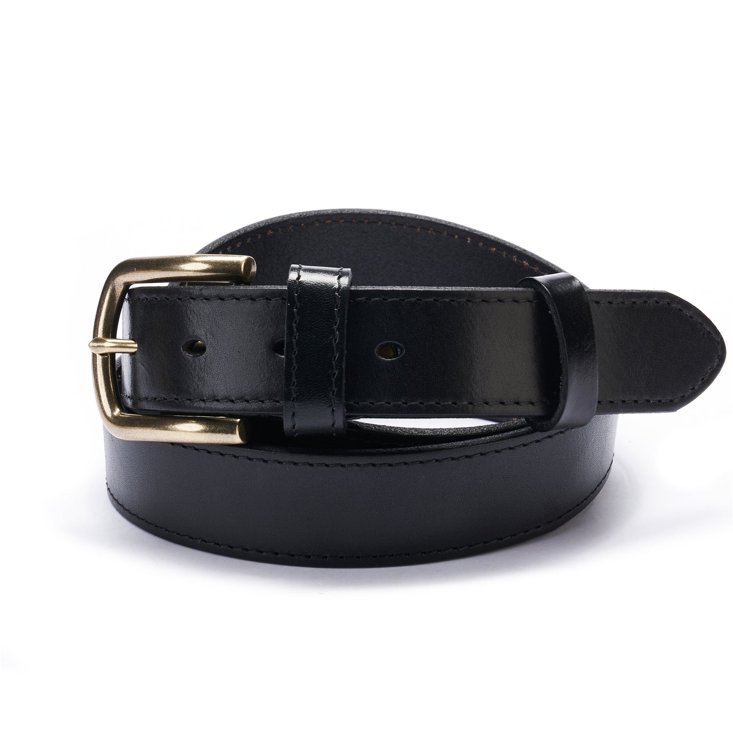 Timeless Black Leather Belt - Unisex, Classic Full Grain Style