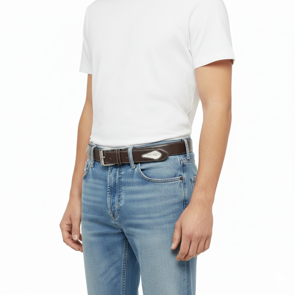 Signature Two-Tone Python Inlay Belt — additional view 19 | BELTLEY