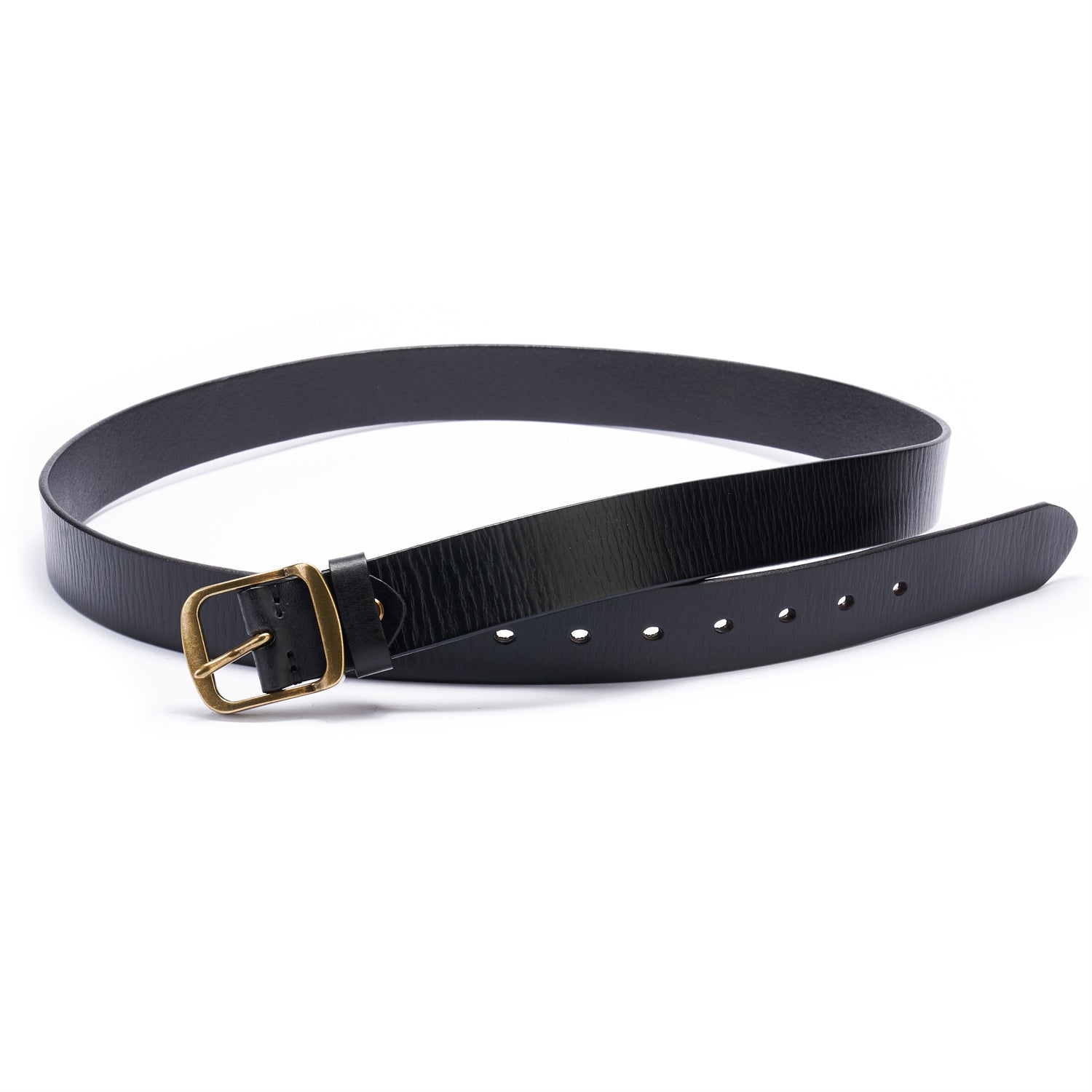 Unisex Full Grain Leather Belt - Classic Black  1.25 Inches