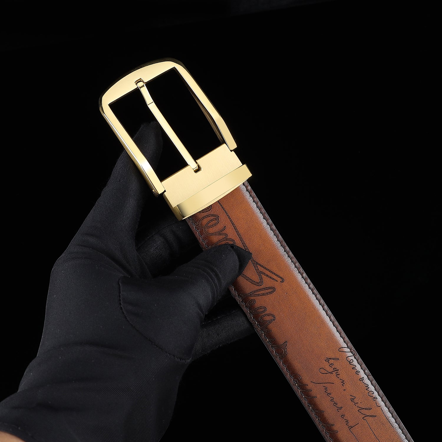 Vinatage Brown Hand-Rubbed Patina Leather Belt By BELTLEY