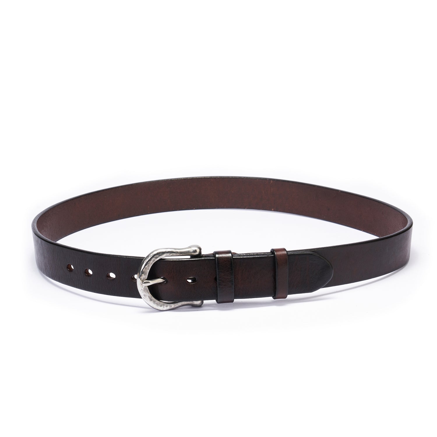 Vintage Espresso Full-Grain Leather Strap&Antiqued Steel Buckle - 38mm