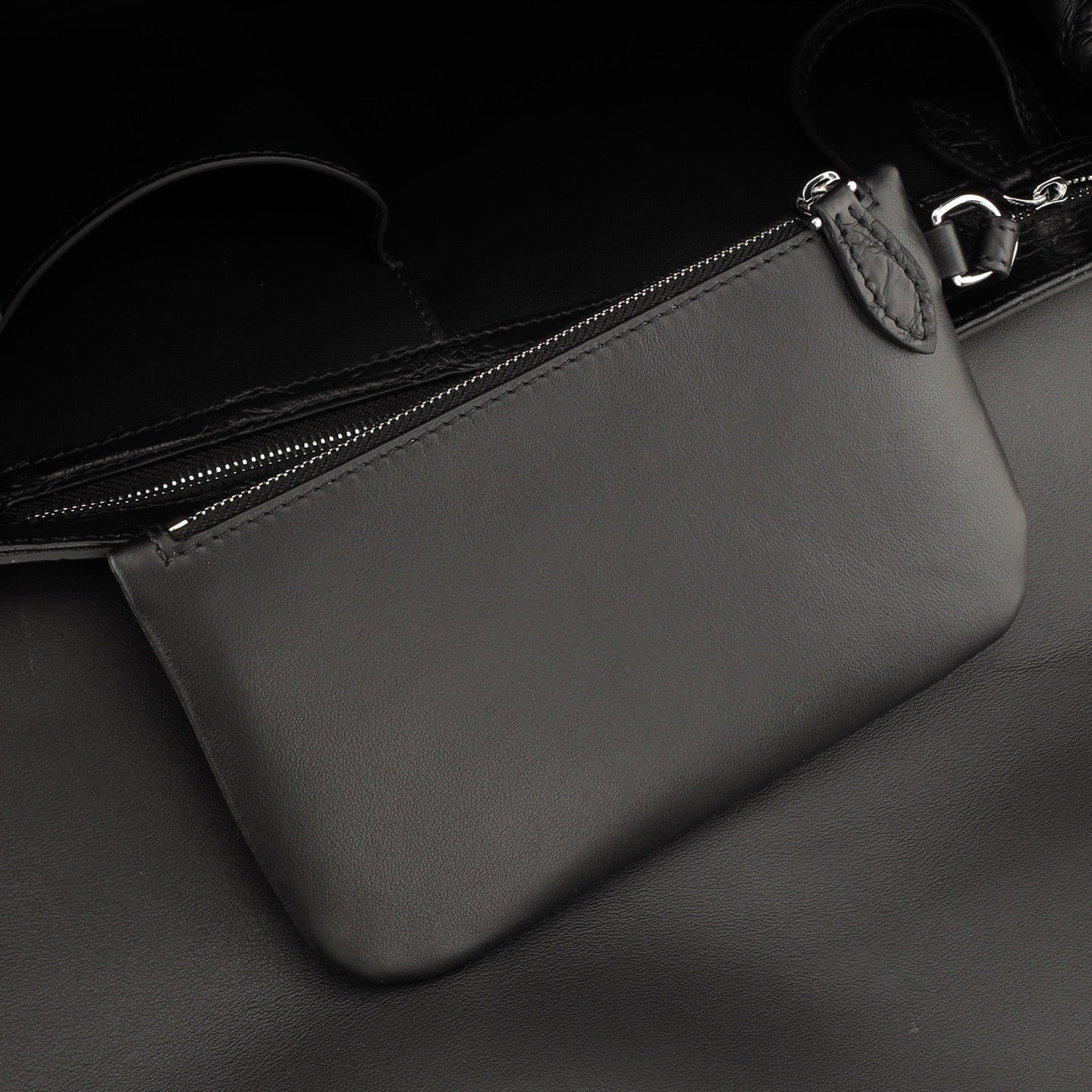 Women's  Black Matte Nile Crocodile Business Satchel