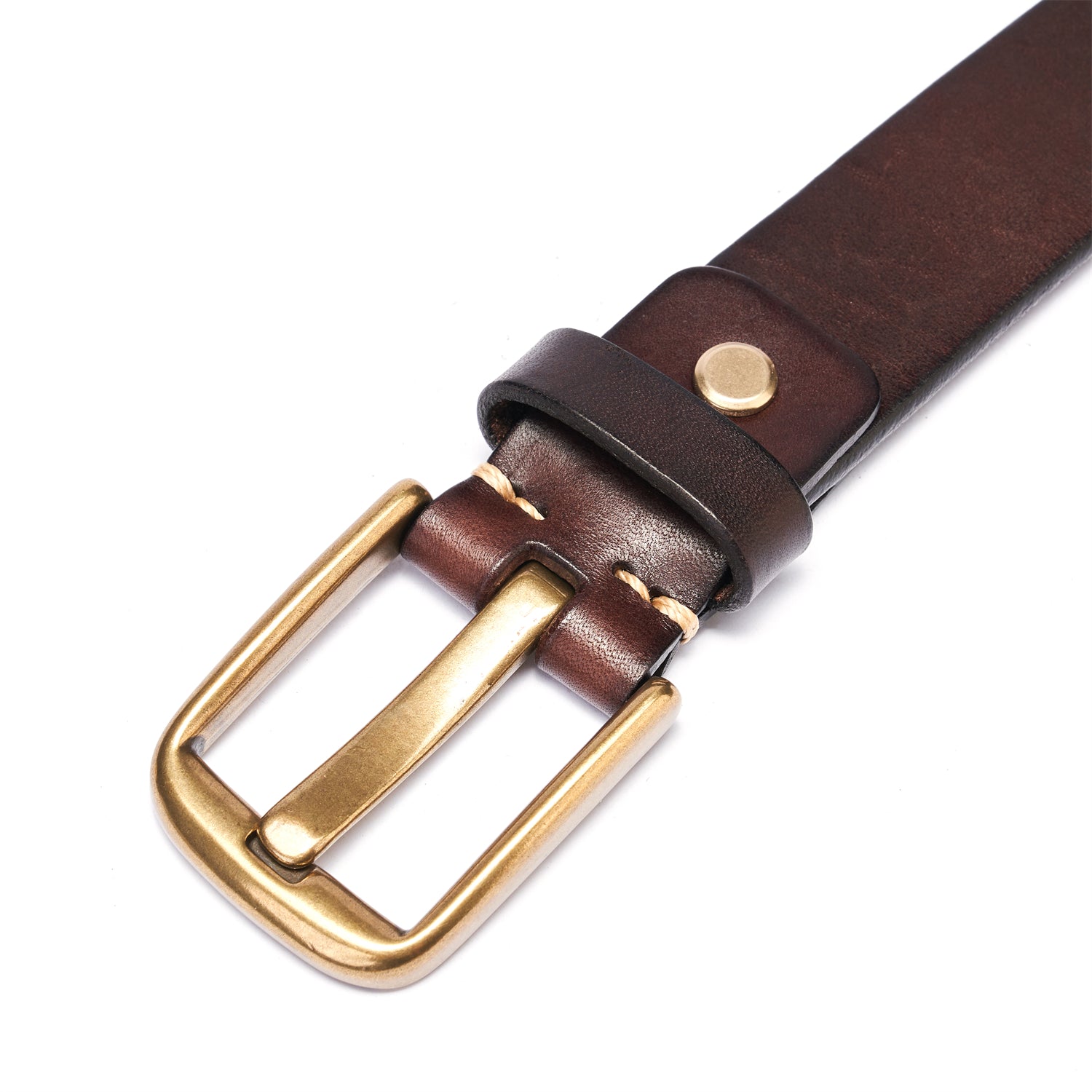 BELTLEY Unisex Espresso Full Grain Leather Belt 35MM -1.38 Inches