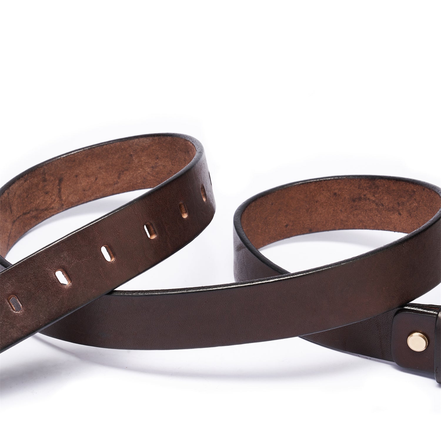 BELTLEY Unisex Espresso Full Grain Leather Belt 35MM -1.38 Inches