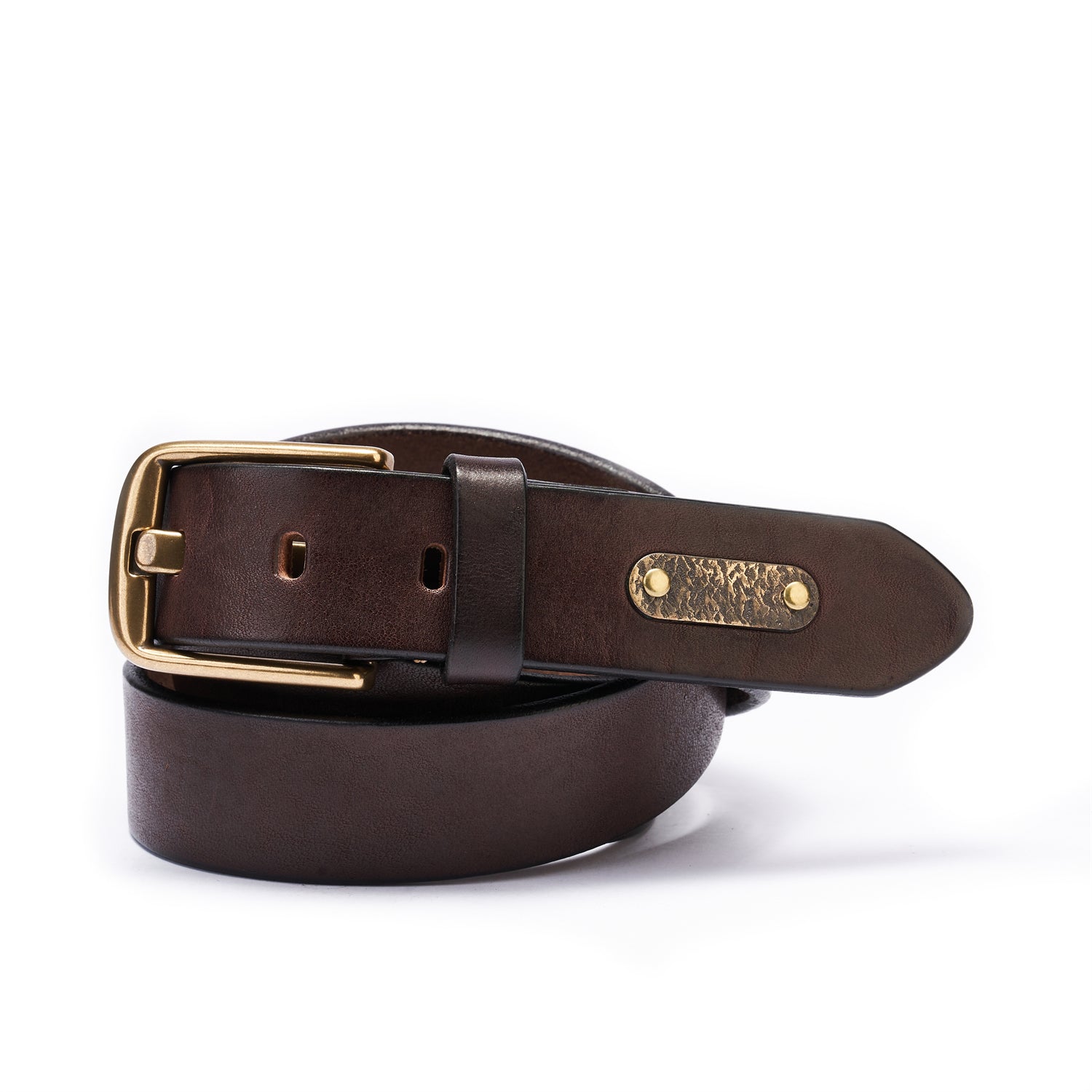BELTLEY Unisex Espresso Full Grain Leather Belt 35MM -1.38 Inches