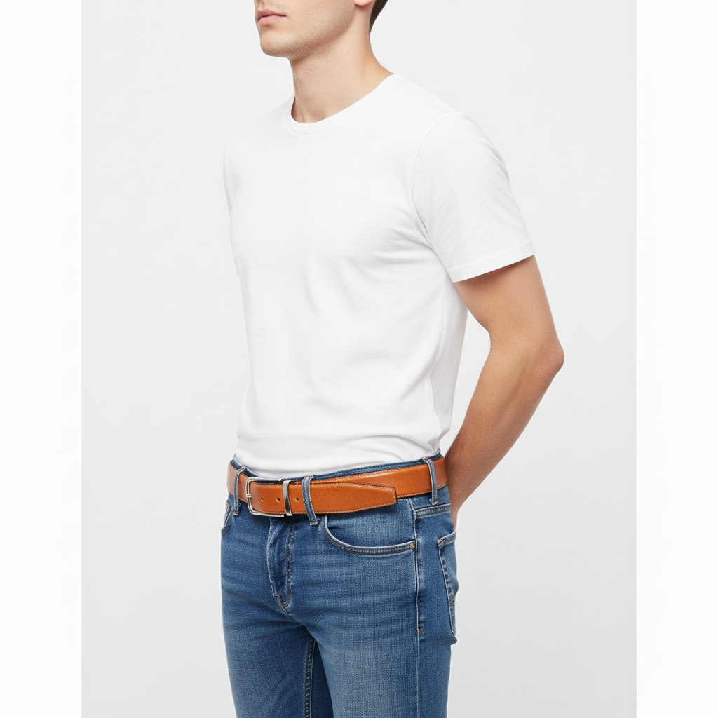 BELTLEY Premium Full-Grain Calfskin Leather Belt – 1.38” Orange | Unisex